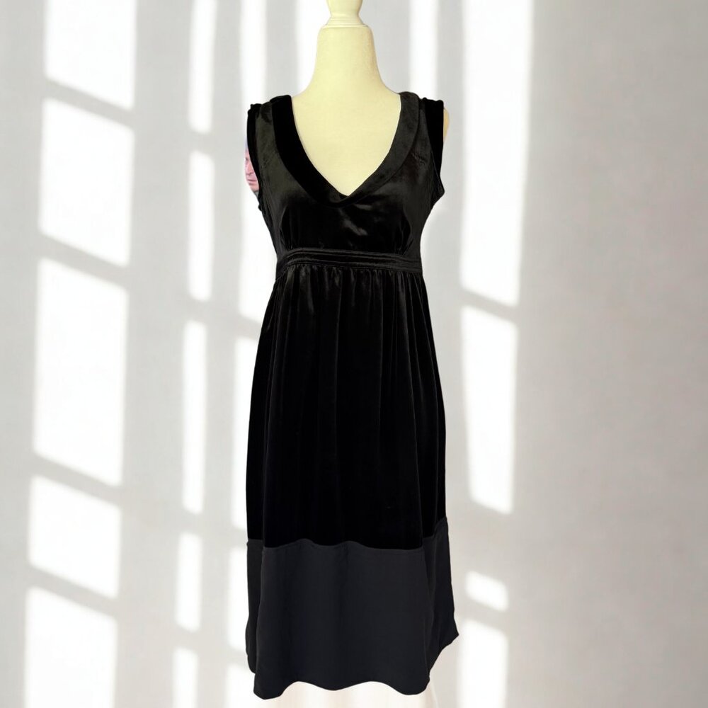 Burberry Black Velvet Midi Dress